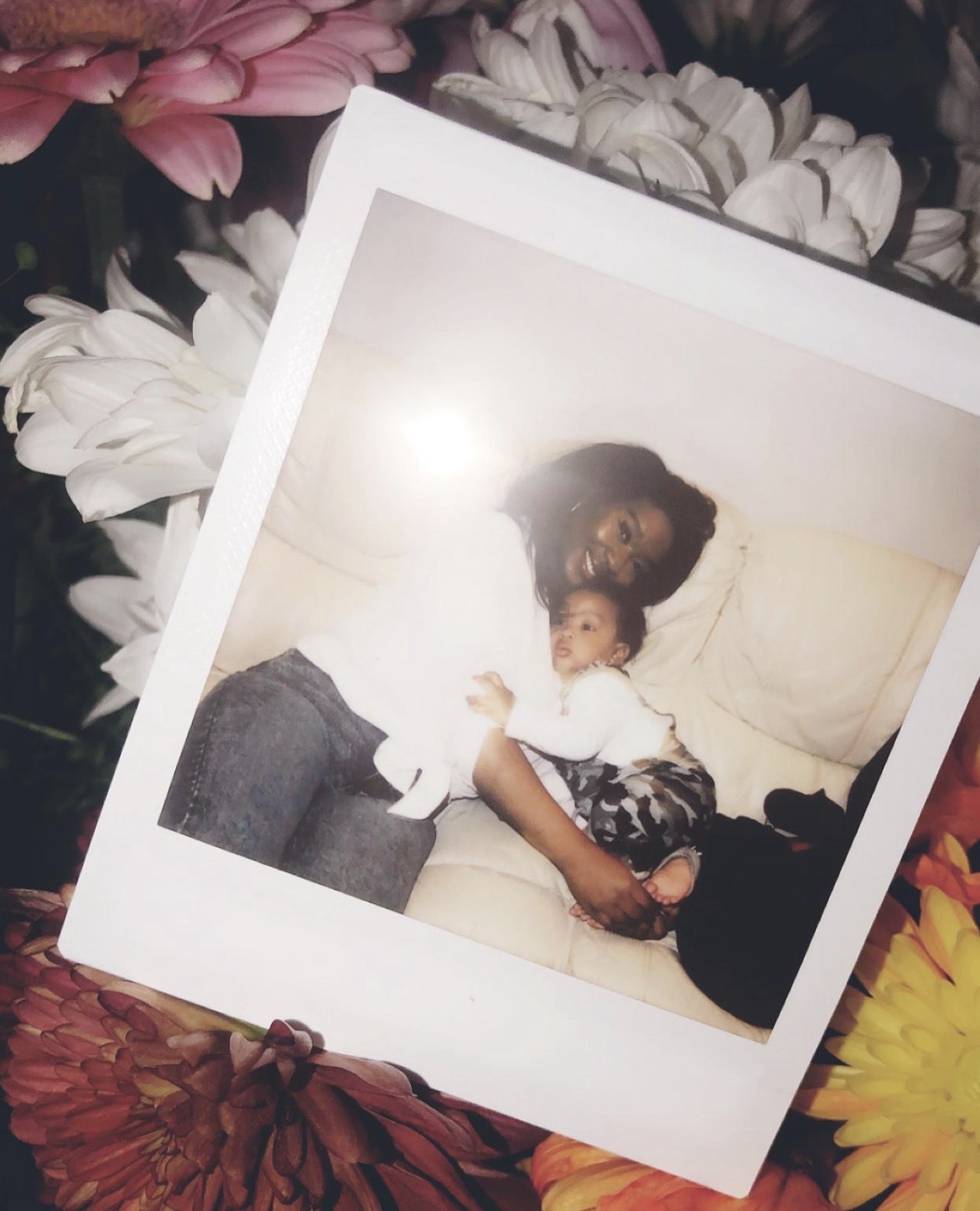 Alicia Samuels holding her son Aeon when he was a baby